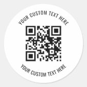 Sticker Rond Scanner de code QR texte personnalisé Marketing pr (Devant)