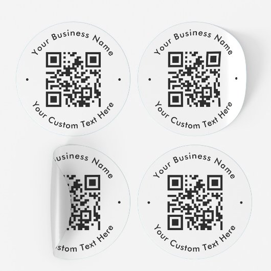 Sticker Rond Scanner de code QR Texte personnalisé pour l'entre