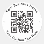 Sticker Rond Scanner de code QR Texte personnalisé pour l'entre (Devant)