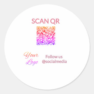 Sticker Rond Scanner pour afficher le menu restaurant hôtel QR