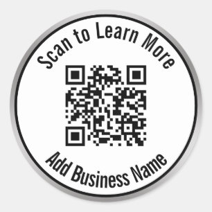 Sticker Rond Scannez le code QR pour en savoir plus Nom de l'en