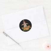 Sticker Rond SCARECROW & CITROUILLE PATCH par SHARON SHARPE (Enveloppe)