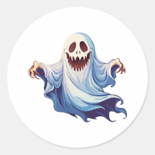 Sticker Rond Scary ghost (Devant)