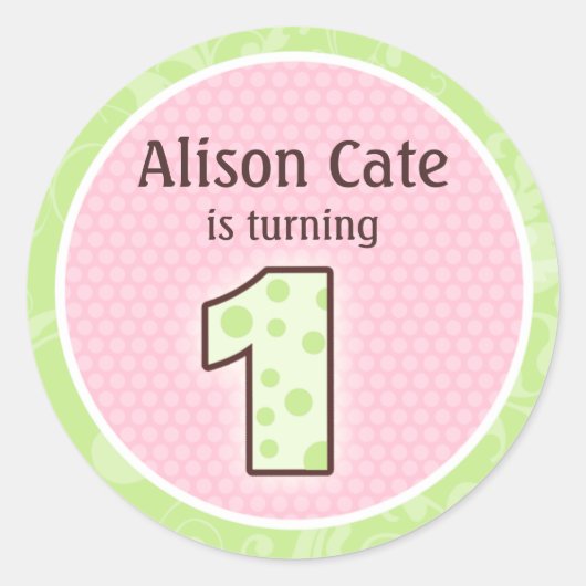 Sticker Rond Sceau 1er anniversaire personnalisé (Devant)