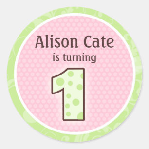 Sticker Rond Sceau 1er anniversaire personnalisé