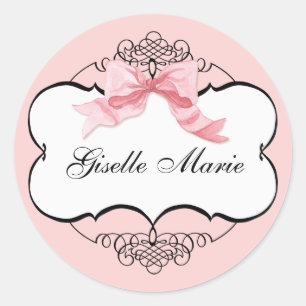 Sticker Rond Sceau à Baby shower de fille