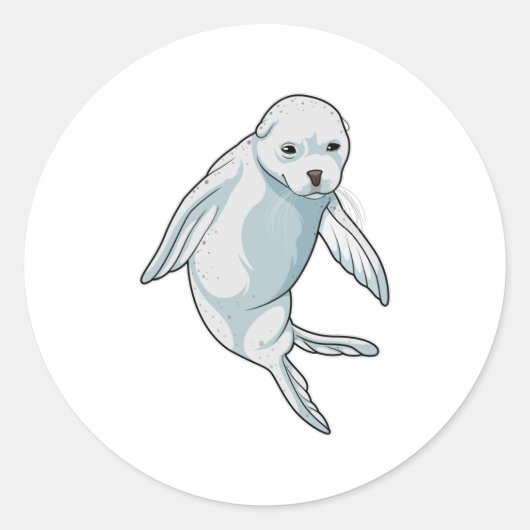 Sticker Rond Sceau à la nage (Devant)