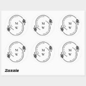 Sticker Rond Sceau artiste de l'authenticité Monogramme (Feuille)