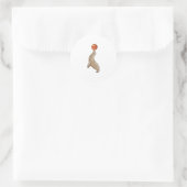 Sticker Rond Sceau avec basket-ball (Sac)