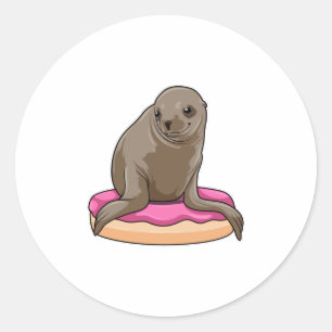 Sticker Rond Sceau avec beigne