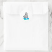 Sticker Rond Sceau avec flocons de glace (Sac)