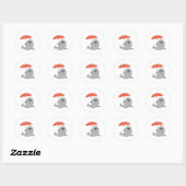 Sticker Rond Sceau avec parapluie (Feuille)