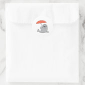 Sticker Rond Sceau avec parapluie (Sac)