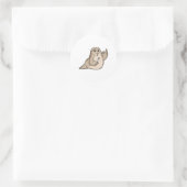 Sticker Rond Sceau avec poisson et fourche (Sac)