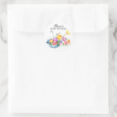 Sticker Rond Sceau Baby shower Enveloppe Tulipes Springtime (Sac)
