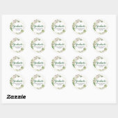 Sticker Rond Sceau blanc vert pour l'enveloppe de graduation pe (Feuille)