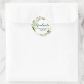 Sticker Rond Sceau blanc vert pour l'enveloppe de graduation pe (Sac)
