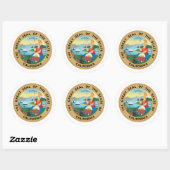 Sticker Rond Sceau californien, Californie (Feuille)