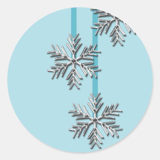 Sticker Rond Sceau Carte de fin de année d'enveloppes de flocon (Devant)