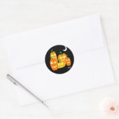 Sticker Rond Sceau Citrouille d'enveloppe d'Halloween Grinning (Enveloppe)