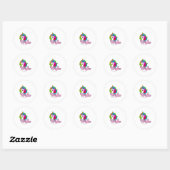 Sticker Rond Sceau comme licorne (Feuille)