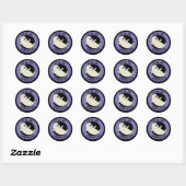 Sticker Rond Sceau d'approbation Drôle Seal Pun Dark BG (Feuille)