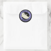 Sticker Rond Sceau d'approbation Drôle Seal Pun Dark BG (Sac)