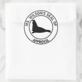 Sticker Rond Sceau d'approbation éléphant de l'enseignant (Sac)