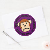 Sticker Rond Sceau d'approbation : Message endossé par Angry Mo (Enveloppe)