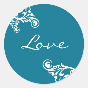 Sticker Rond Sceau d'autocollant d'enveloppe fleurie