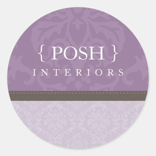 Sticker Rond SCEAU DE BÂTIMENT :: divinement damask 5B (Devant)