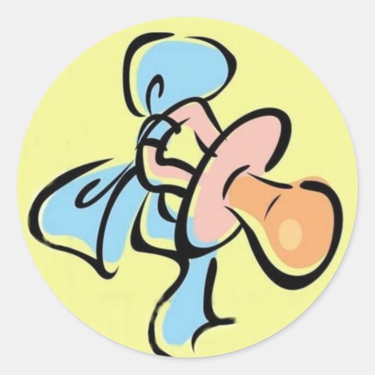 Sticker Rond Sceau de bébé Binky Enveople (Devant)