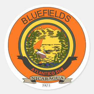 Sticker Rond Sceau de Bluefields, Nicaragua