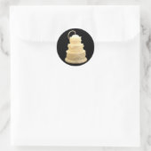Sticker Rond Sceau de bougie de gâteau mariage (Sac)