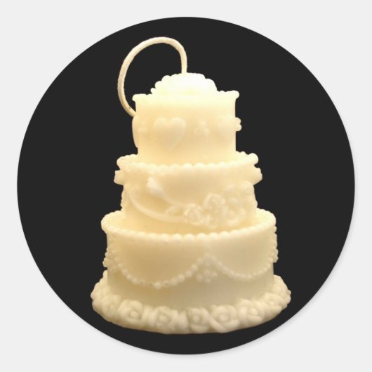 Sticker Rond Sceau de bougie de gâteau mariage (Devant)