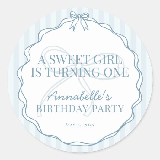 Sticker Rond Sceau de cachet d'invitation d'anniversaire pastel (Devant)
