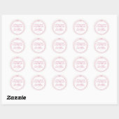 Sticker Rond Sceau de cachet d'invitation de Baby Shower pastel (Feuille)