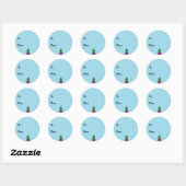 Sticker Rond Sceau de cadeau de Noël (Feuille)