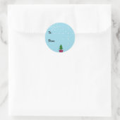 Sticker Rond Sceau de cadeau de Noël (Sac)