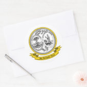 Sticker Rond Sceau de Caroline du Sud (Enveloppe)