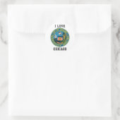 Sticker Rond Sceau de Chicago (Sac)