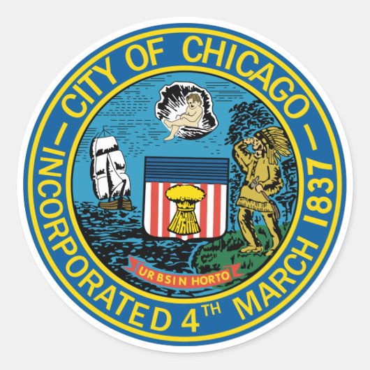 Sticker Rond Sceau de Chicago (Devant)