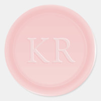 Sceau de cire à monogramme élégant rose tendre