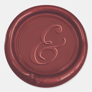 Sticker Rond Sceau de cire classique Mariage à l'orange