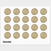 Sticker Rond Sceau de cire de Mariage d'or moderne (Feuille)