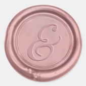 Sticker Rond Sceau de cire de Mariage d'or rose (Devant)