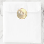 Sticker Rond Sceau de cire élégant simple Monogrammé Mariage (Sac)