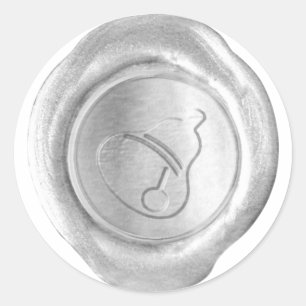 Sticker Rond Sceau de cire Faux - Argent - BELLE DE NOËL