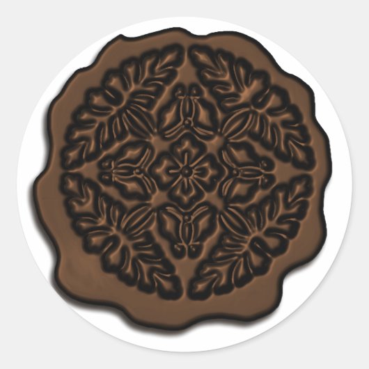 Sticker Rond Sceau de cire Faux, Brown (Devant)