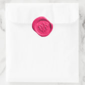 Sticker Rond Sceau de cire Faux en rose (Sac)
